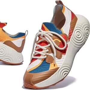 UIN Woman’s Platform Walking Shoes Casual Comfortable Art Painted Sneaker Size 6